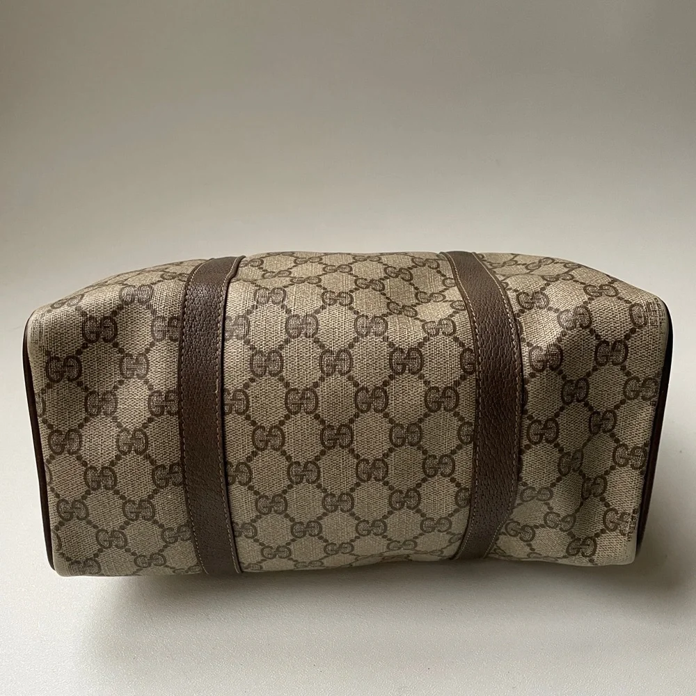 Authentic Vintage Gucci Boston Brown GG Coated Canvas Satchel - Picture 9 of 14